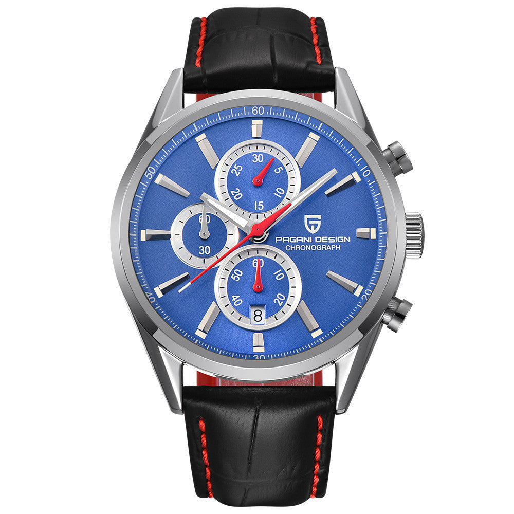 Stainless steel casual small three-hand multi-function waterproof quartz men's watch