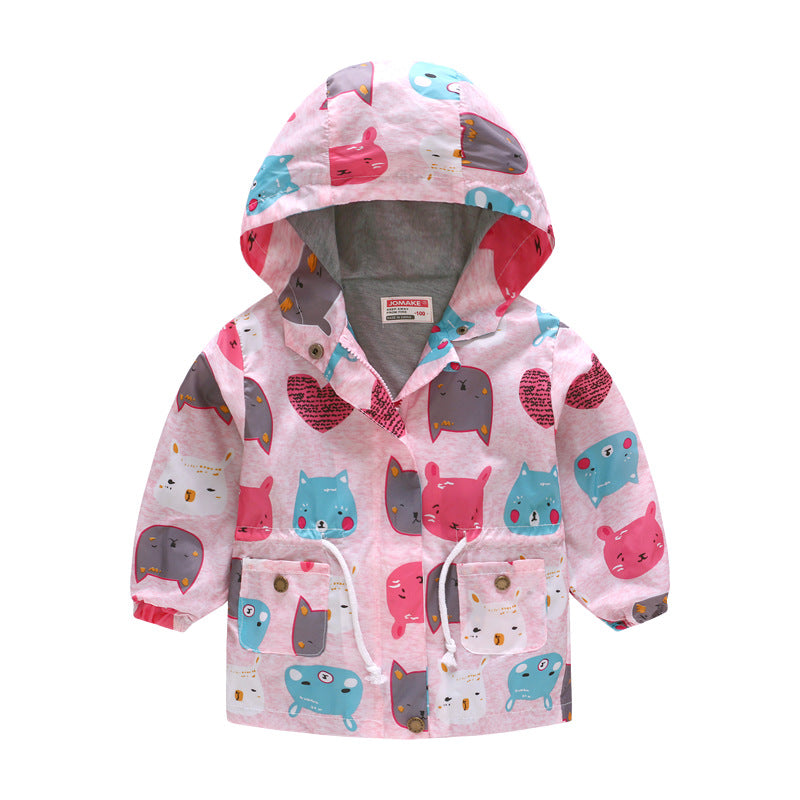 Spring And Autumn Thin Hooded Baby Cute Zipper Sweater Children's Jacket