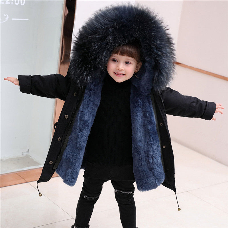 Children's Jackets Girls' Clothes Boys And Babies Big Fur Collar