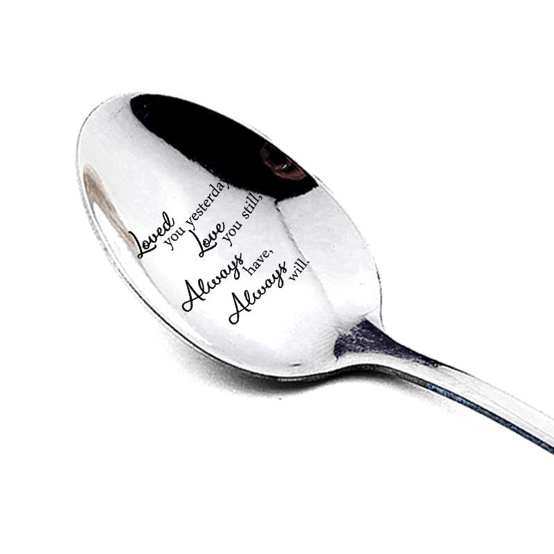 Valentine's day stainless steel long handle spoon