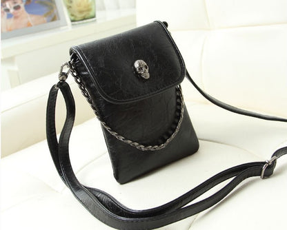 Chain diagonal bag coin purse fashion skull small bag