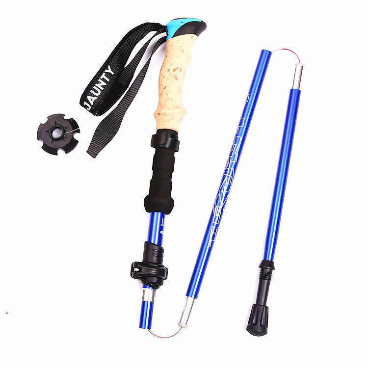 Five-section Telescopic Folding Trekking Pole EVA Straight Handle Is Lightweight