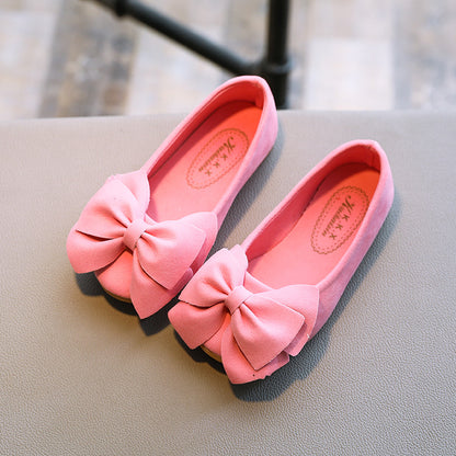 Solid color bow princess shoes