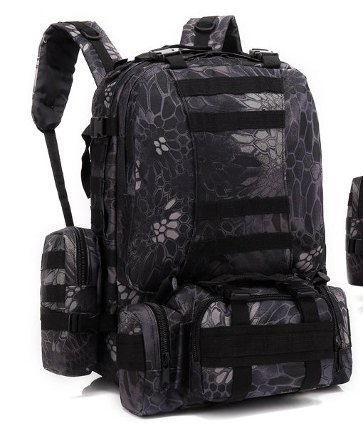 Men's Travel Backpack Oxford Cloth Outdoors Backpack Army Camouflage Tactics Double Shoulder Bag Mountaineering Large Combination Backpack