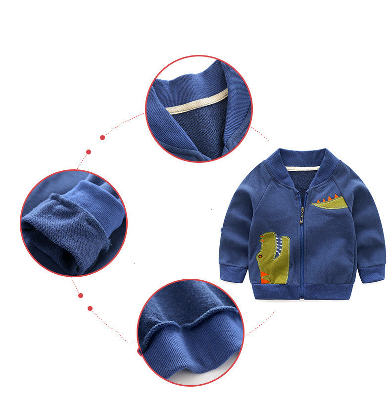 Children's Clothing Pure Cotton Sports Leisure Zipper Shirt Baby Top