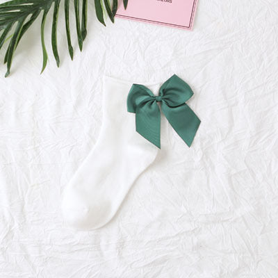 Back bow cotton socks