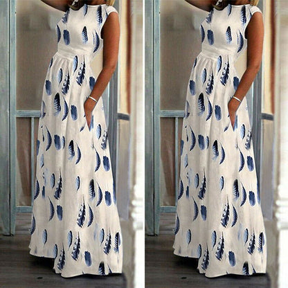 Maternity Dress Pregnant O-Neck Print