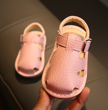 Summer baby toddler sandals 0-2 years old soft bottom men and women baby shoes Baotou sandals