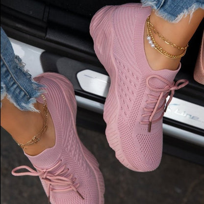 Women's Sneaker Thick Bottom Solid Color Dad Shoes