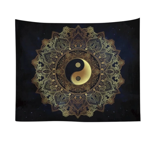 Yin yang mandala tapestry