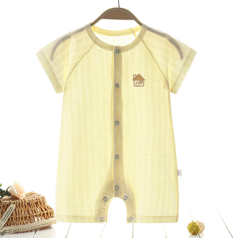 Baby''s one-piece clothes summer thin men''s Harbin clothes pure cotton women''s pajamas summer short sleeve newborn children''s summer clothes