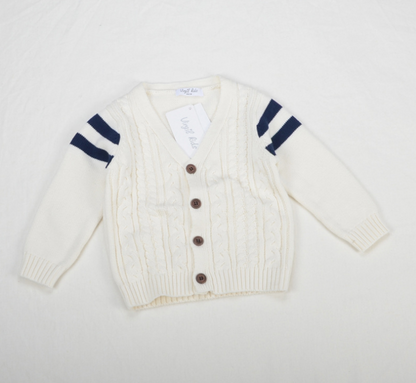 Boy's Thick Needle Sweater Cardigan College Style Wool Jacket