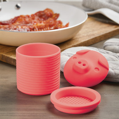 Creative pig-shaped silicone bacon grease drainer