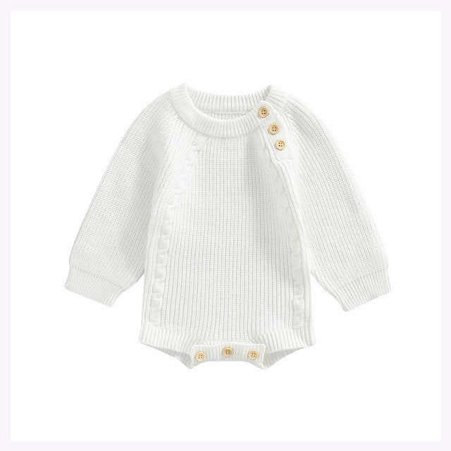 Newborn Solid Color Girls' Knitting Jumpsuit