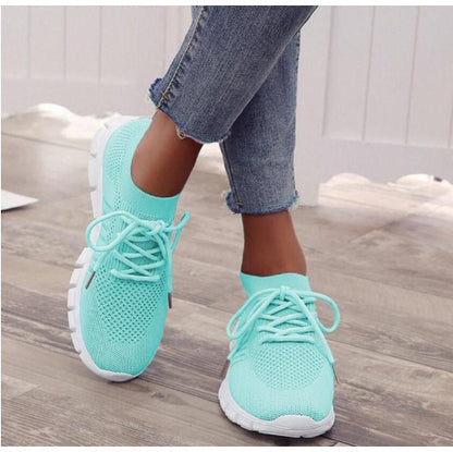 Women's Breathable Sneaker High-cut Lace-up Platform Casual Shoes