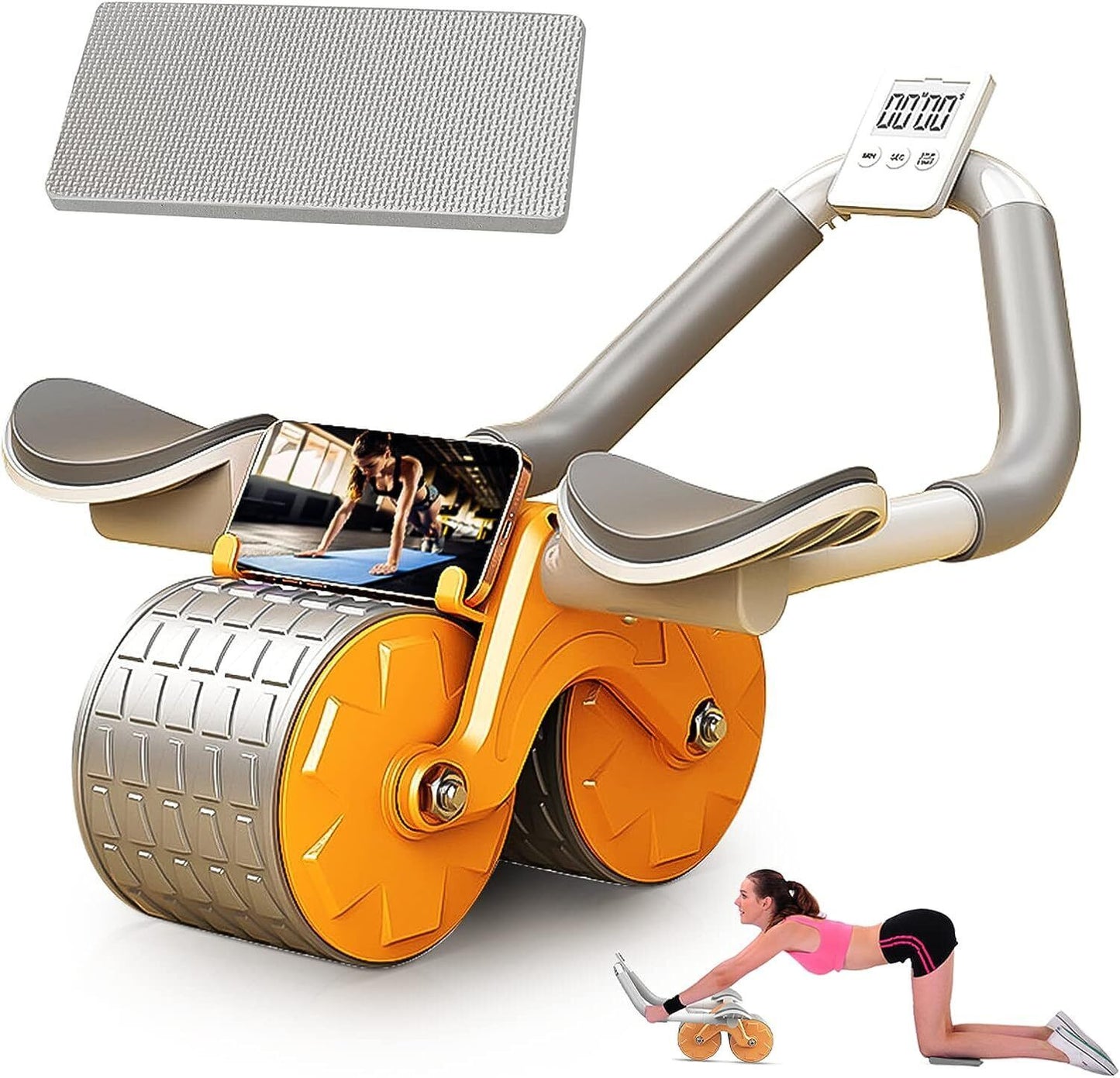 Abdominal Wheel Automatic Rebound Elbow Support Anti-Slip Fitness Roller Train