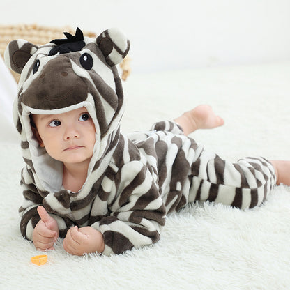 Autumn Winter Flannel Romper Sleeping Bag Baby Onesie