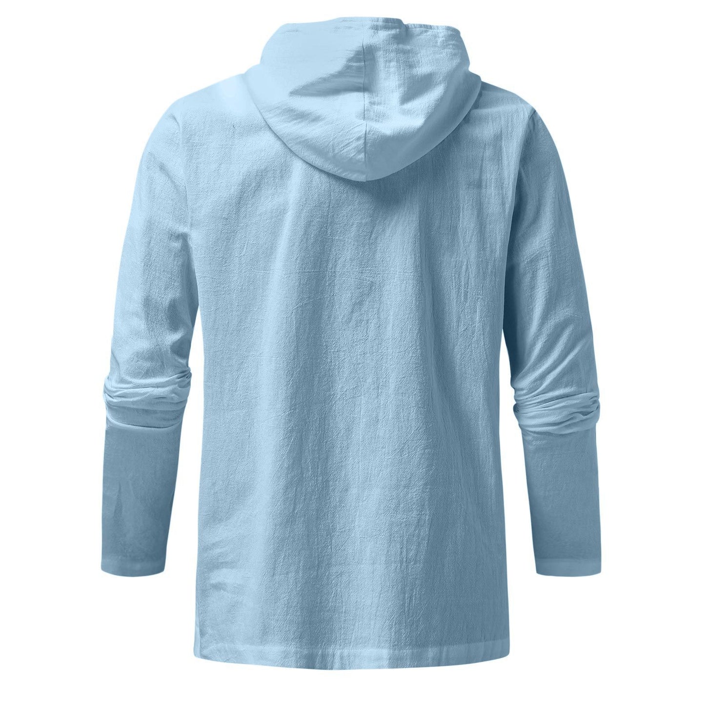 Pocket Solid Hooded Long Sleeve T-Shirt