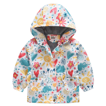 Spring And Autumn Thin Hooded Baby Cute Zipper Sweater Children's Jacket