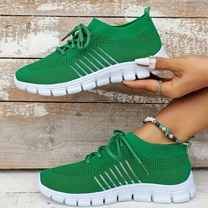 Women's Breathable Sneaker High-cut Lace-up Platform Casual Shoes