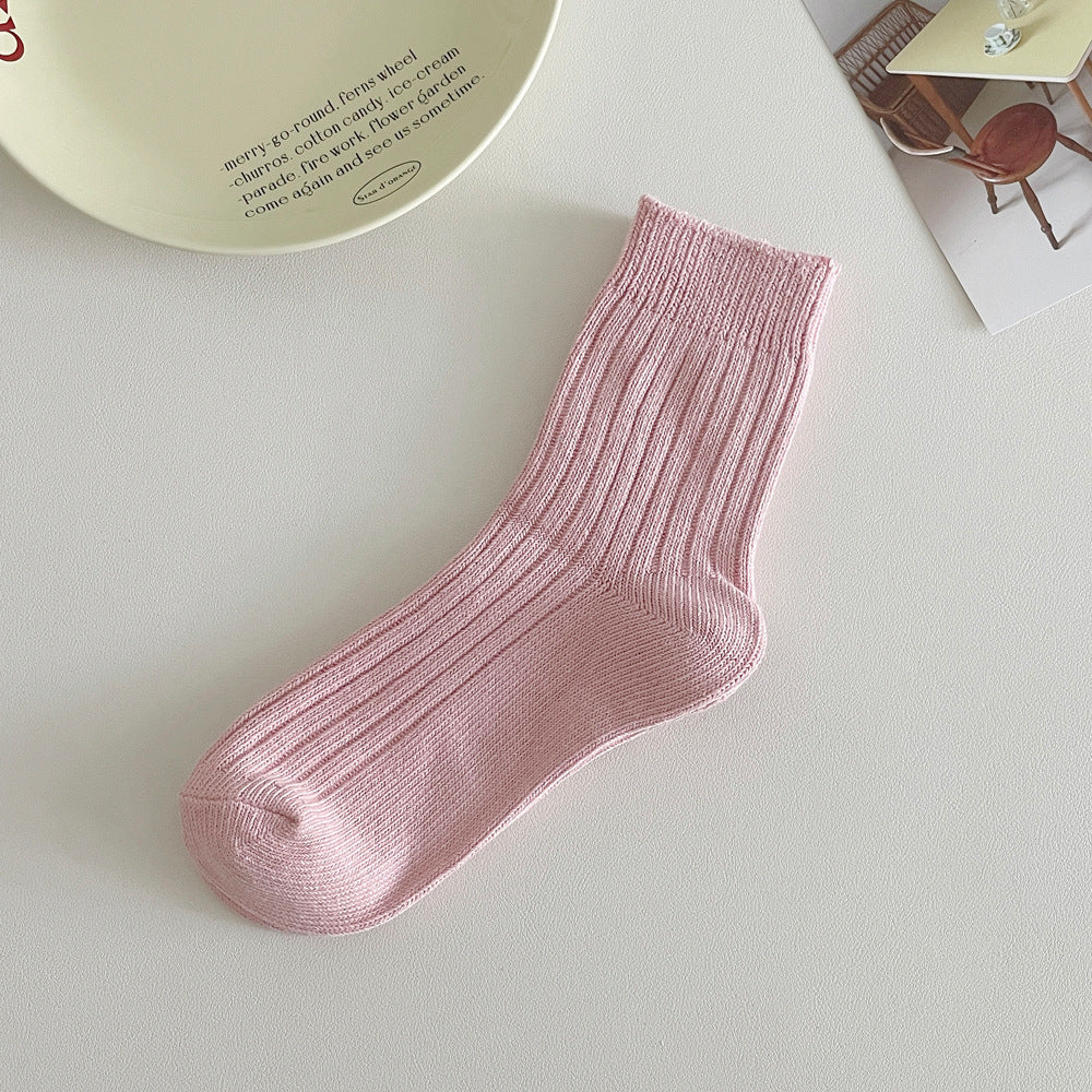 Thick Thread Women's Thickened Keep Warm Pure Color Tube Socks