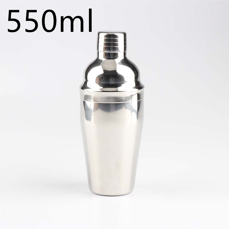 Stainless Steel Cocktail Shaker  with Wooden Stand for Home Bar Party