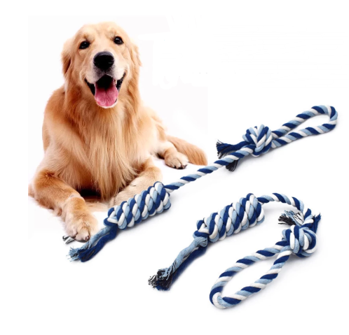Molar teeth cleaning rope toy