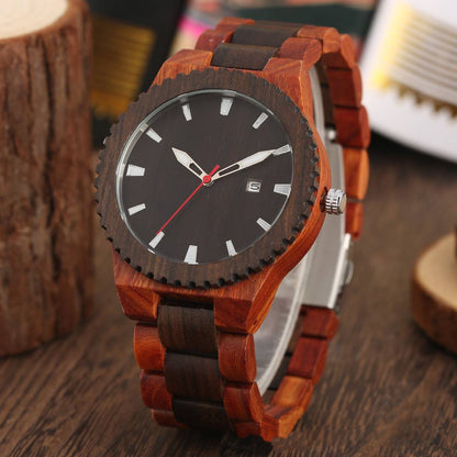 Wood quartz watch