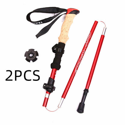 Five-section Telescopic Folding Trekking Pole EVA Straight Handle Is Lightweight