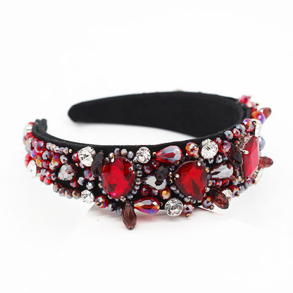 Hairband Fashionable Temperament Luxurious Full Diamond Ruby Red