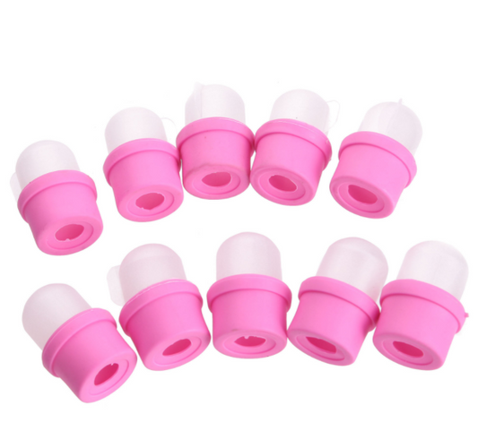 WUF 10Pcs Nail Soaker & Nail Art Polish Remover Soaker Acrylic Artificial Tip Tool Treatment Barrel