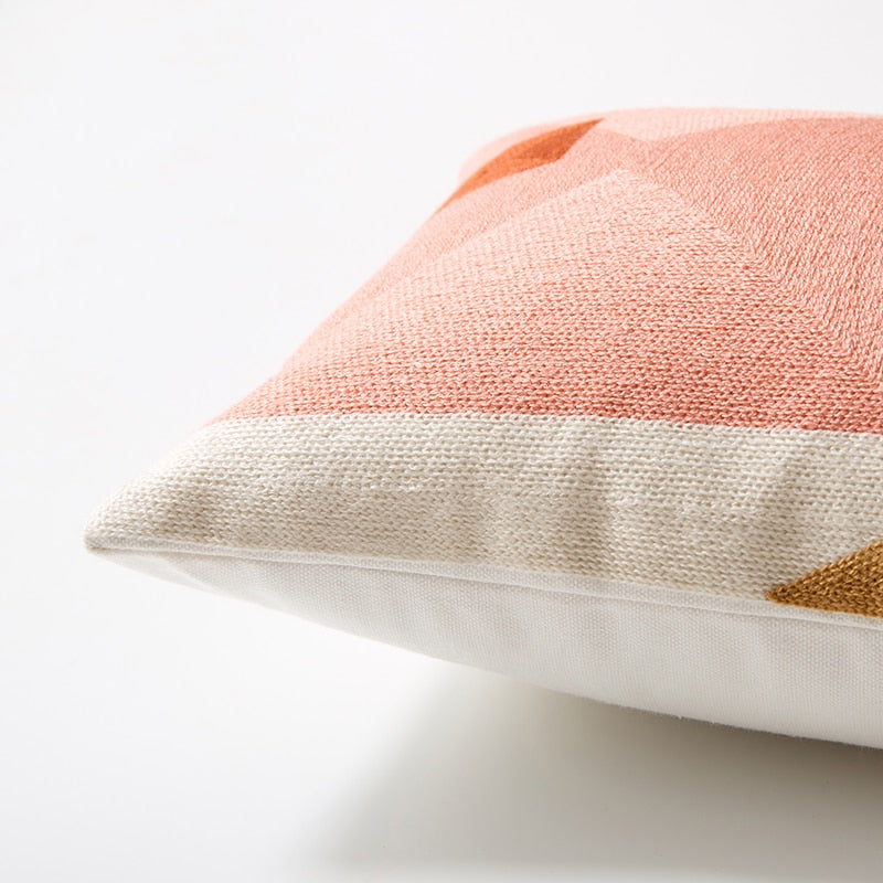 Embroidered cotton cushion