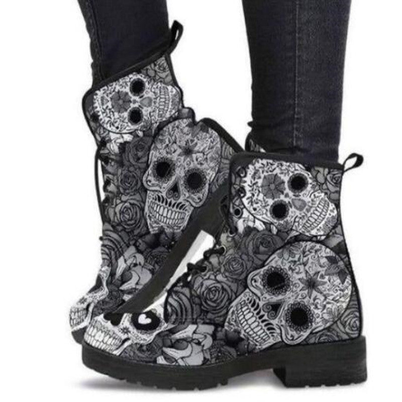 Women's Digital Printed High-Top Martin Boots