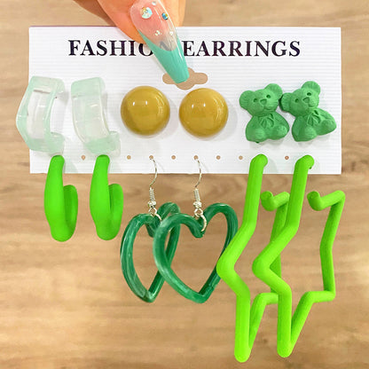 Women's Exaggerated Resin Ring Earrings