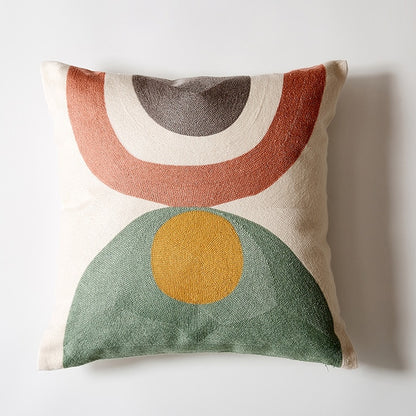 Embroidered cotton cushion