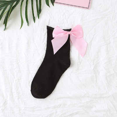 Back bow cotton socks