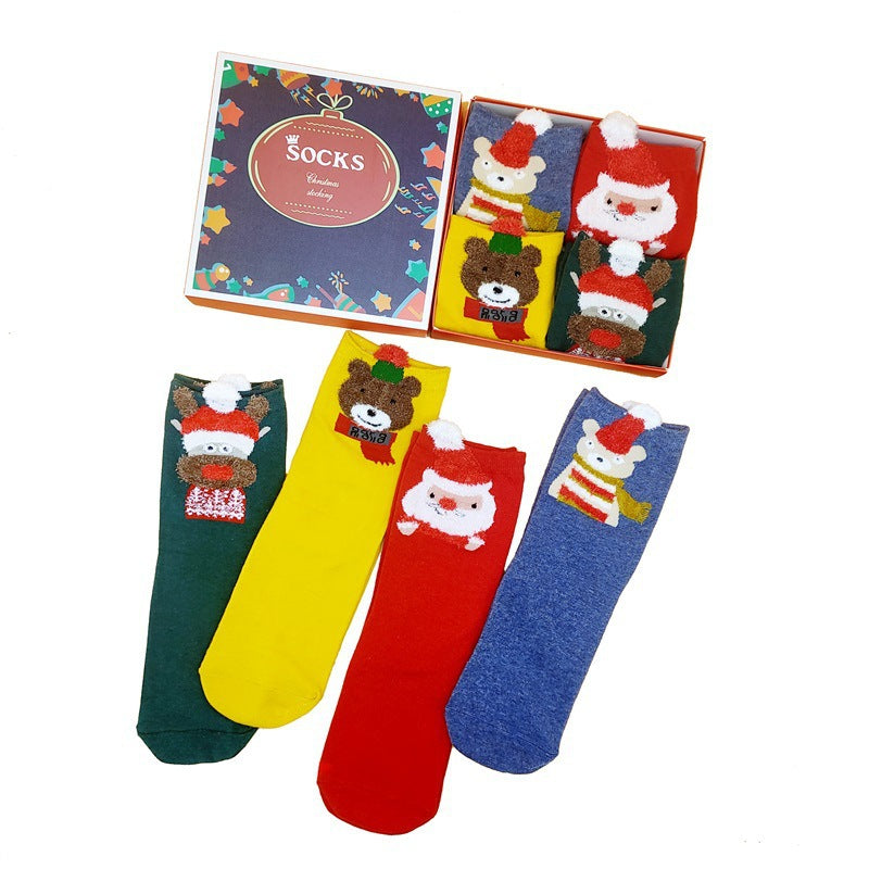 Women's Fashion Breathable Cotton Christmas Socks For Old People