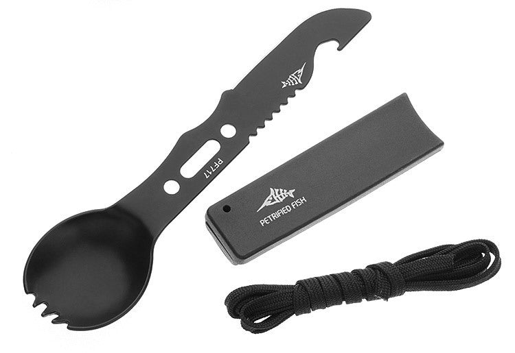 Outdoor Spoon Fork Knife Set Whistle Camping Tool