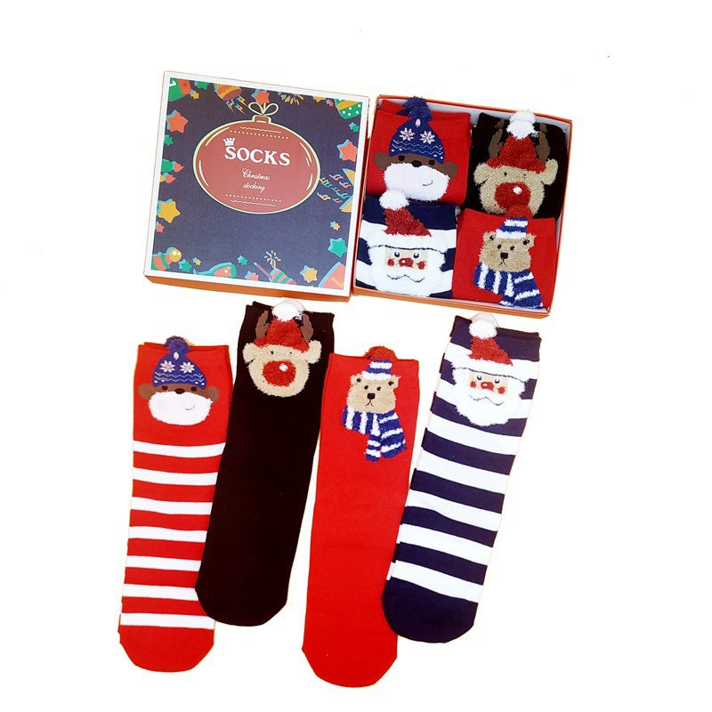 Women's Fashion Breathable Cotton Christmas Socks For Old People