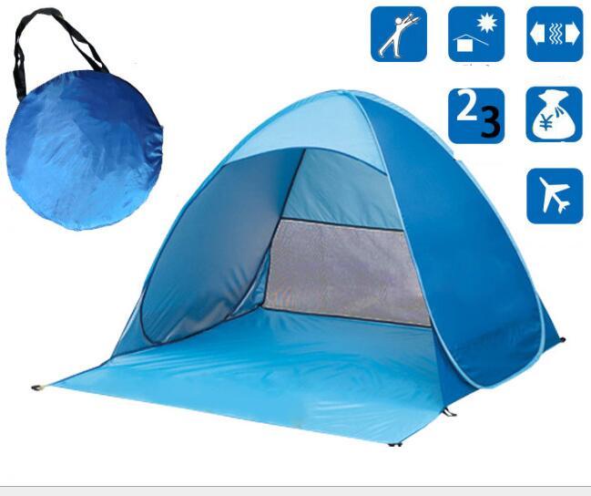 Sun protection automatically set up a beach tent