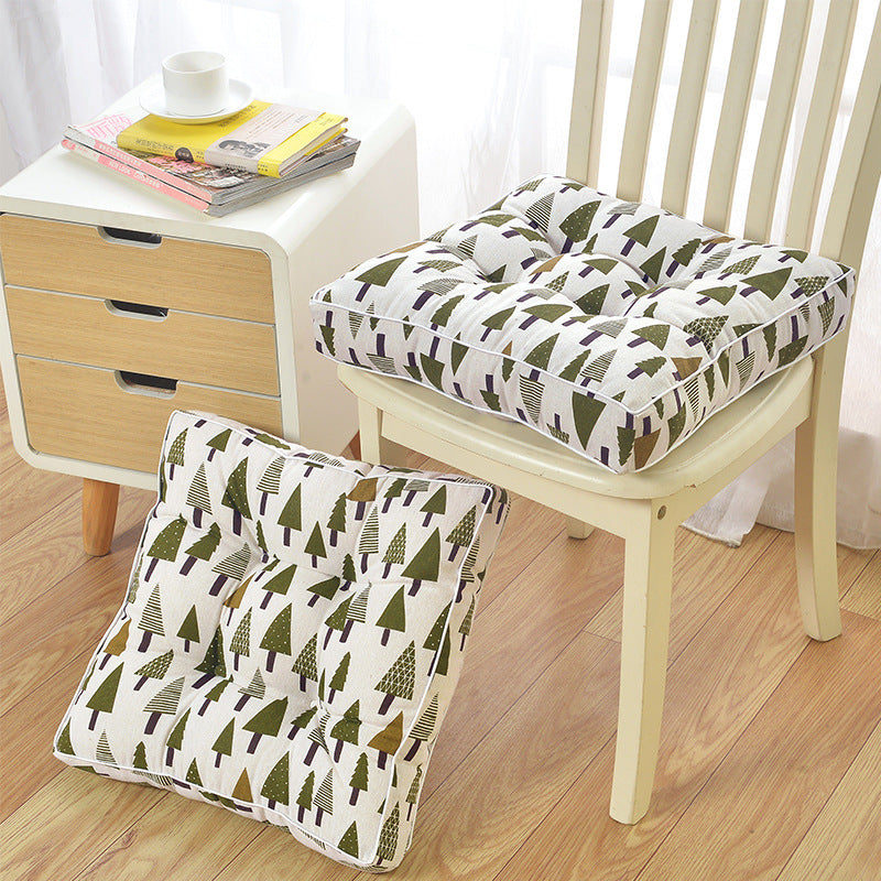 Thick cotton linen tatami chair cushion