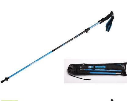 Portable carbon telescopic folding outdoor climbing stick