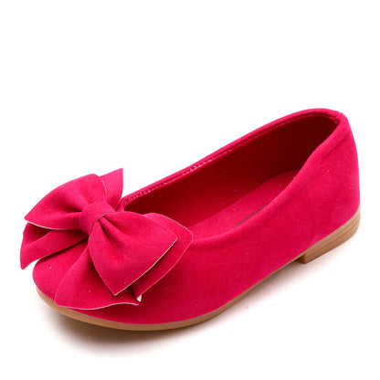 Solid color bow princess shoes