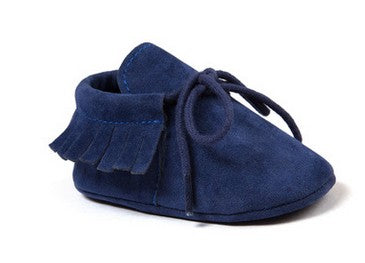 Polychromatic sanding soft bottom tassel shoe baby shoes