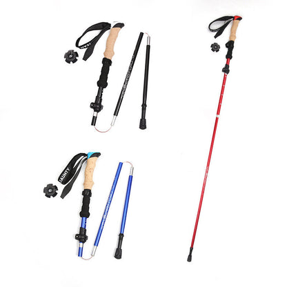 Five-section Telescopic Folding Trekking Pole EVA Straight Handle Is Lightweight