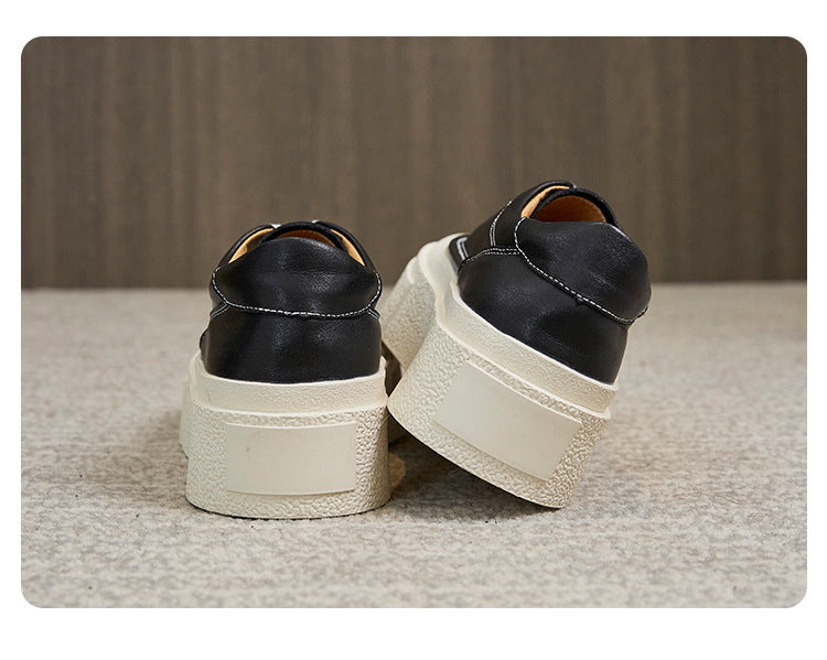 Women's Fashion Platform Casual Pure Color Tied Platform Sports Board Shoes