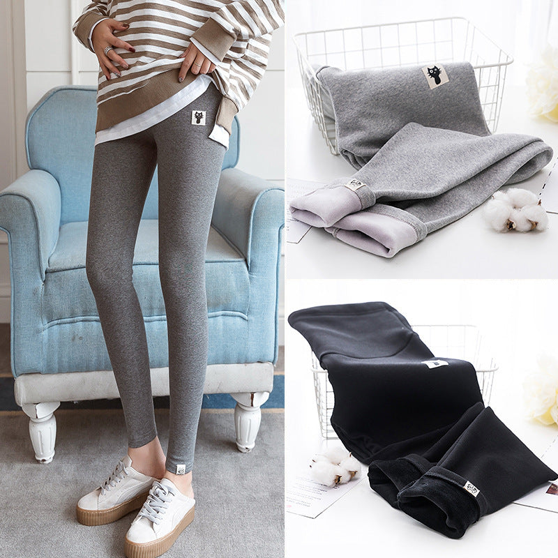 Maternity Leggings Fleece-lined Outer Wear