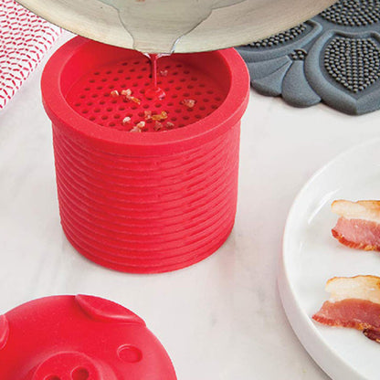 Creative pig-shaped silicone bacon grease drainer