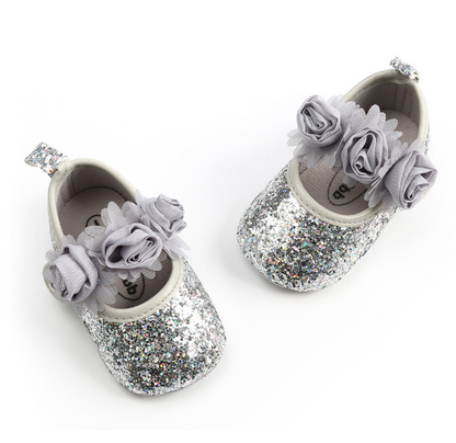 Glitter Rosette Mary Janes