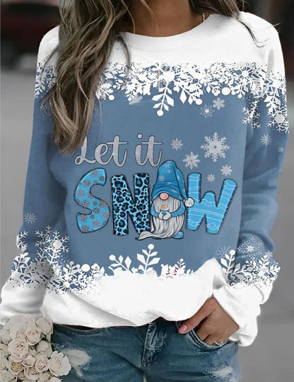 Long Sleeve Round Neck Christmas Style Sweaters Women's Clothing